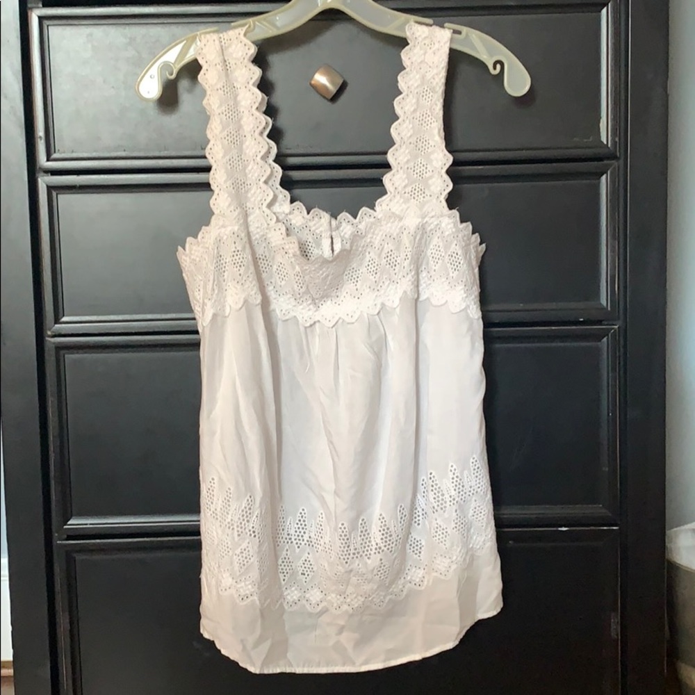 white tank with lace detailing